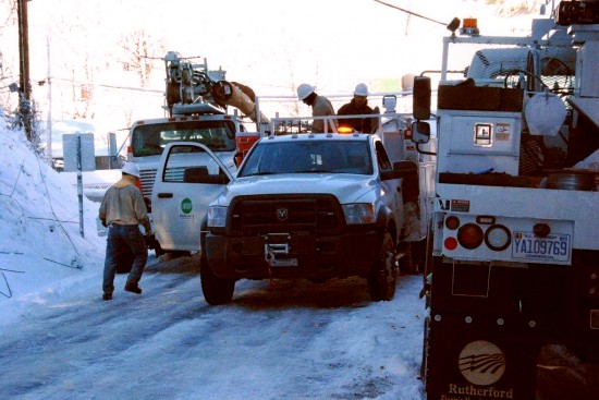 Crews in Lansing, Ashe County