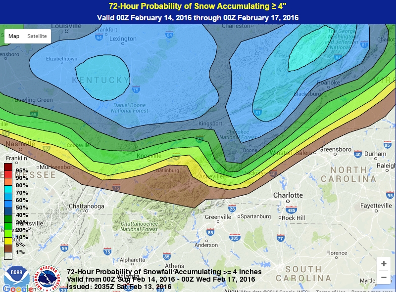 72-Hour Probability 4inches to Feb 17