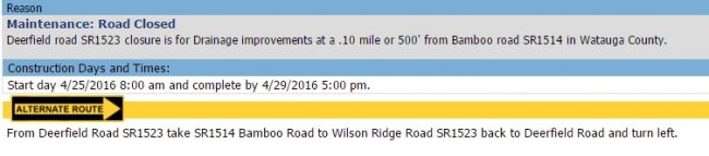 Deerfield Road info