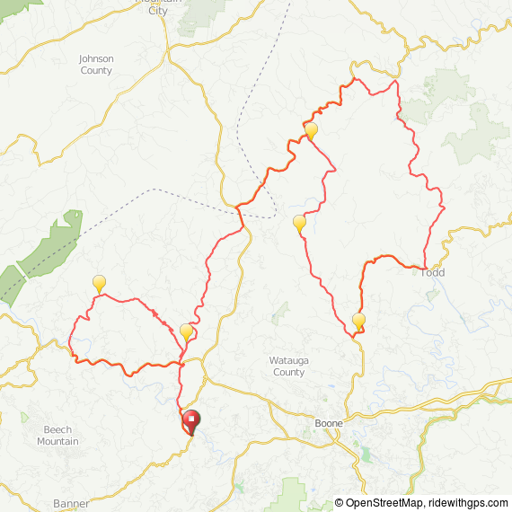 2016 Blood Sweat Gears 90 mile map