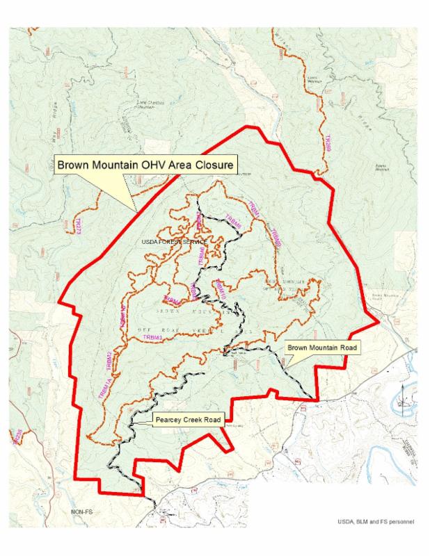 Brown Mtn OHV fire closure