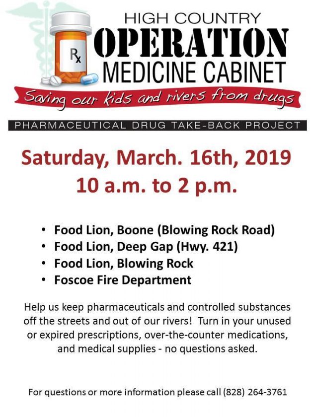 High Country Operation Medicine Cabinet On Saturday March 16