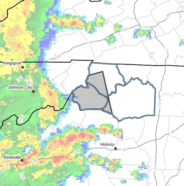 New event: Severe Thunderstorm Warning for Watauga County, NC, Ashe ...