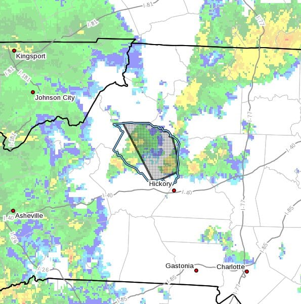 Tornado Warning for Caldwell County, NC - Tuesday August 17, 2021 ...