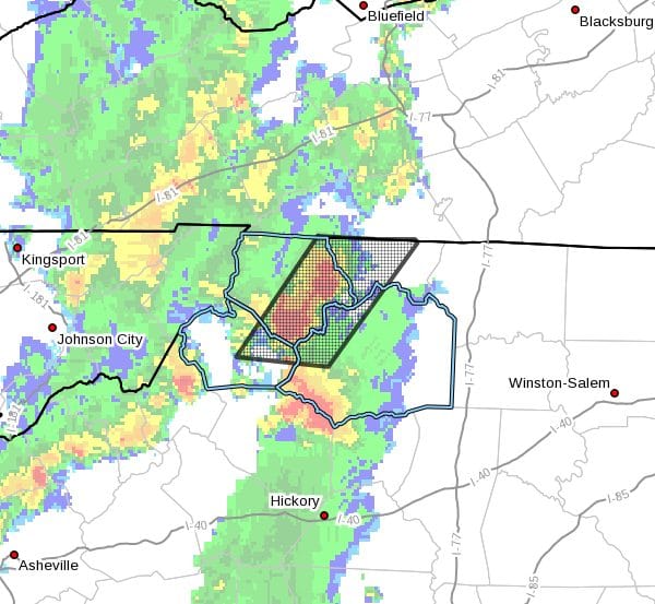 Severe Thunderstorm Warning for Watauga County, NC, Ashe County, NC ...