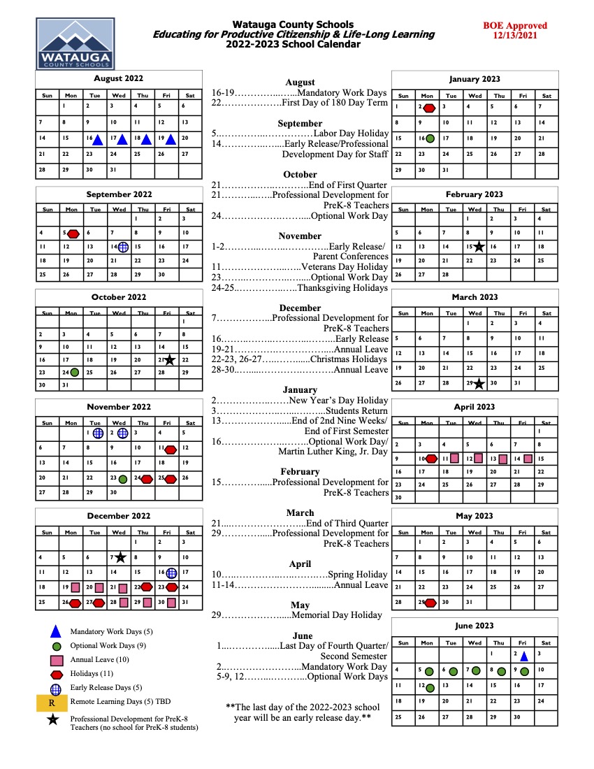 Watauga County Schools last day for 2021-2022 year is Thursday