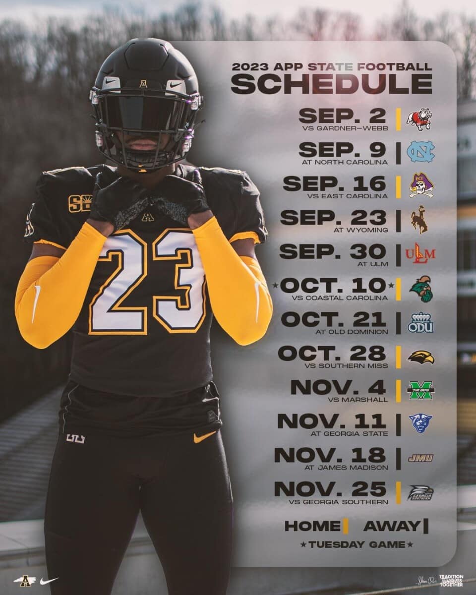 App State Announces 2023 Football Schedule WataugaOnline