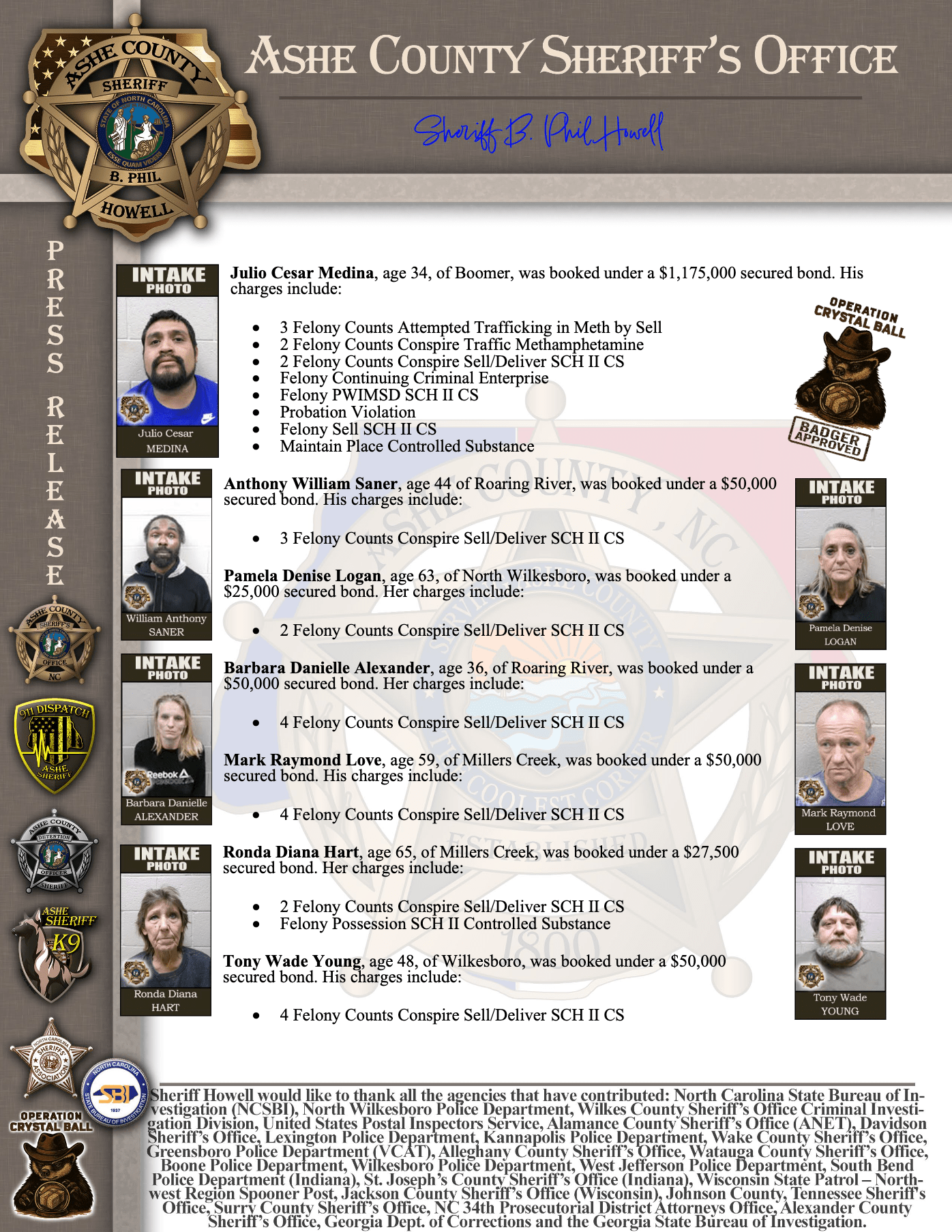 Operation Crystal Ball Wave 2 arrests including Julio Cesar Medina