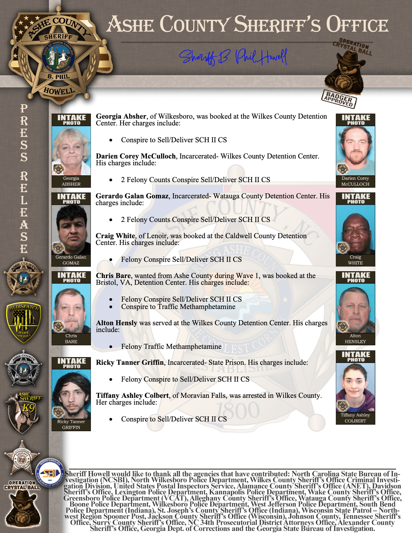 Operation Crystal Ball Wave 2 - Individuals booked at other detention centers