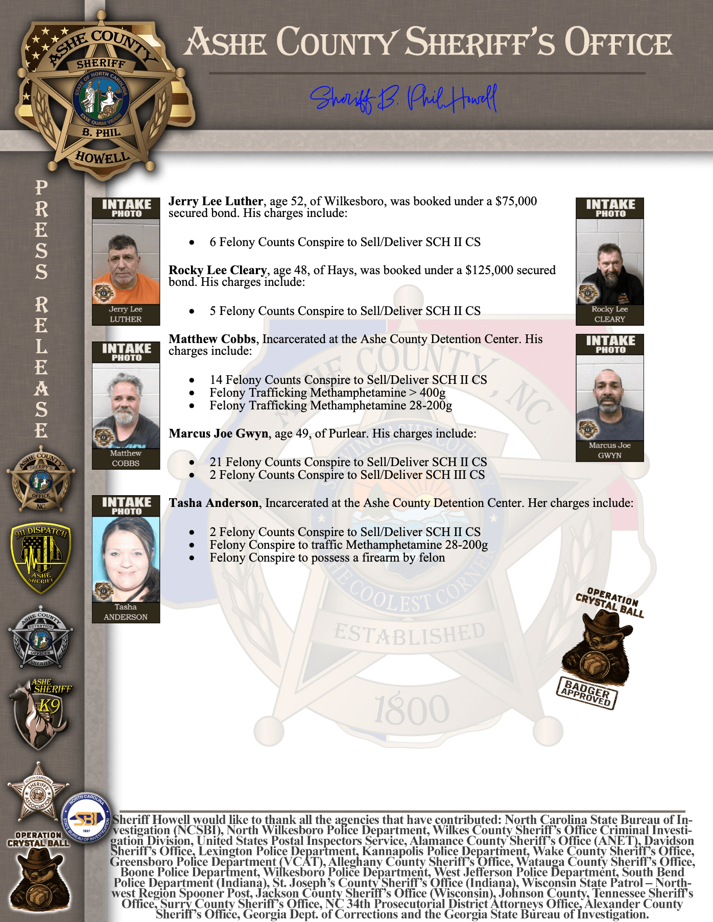 Operation Crystal Ball Wave 2 arrests including Luther and Cleary