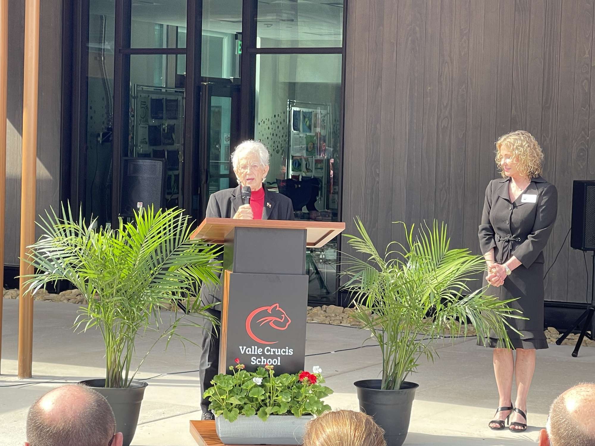 U.S. Rep. Virginia Foxx speaks at the Valle Crucis School dedication ceremony.
