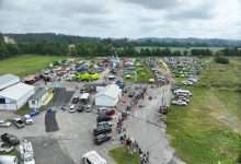 Aerial view of Touch A Truck Wilkes at the Wilkes County Agricultural Fairgrounds