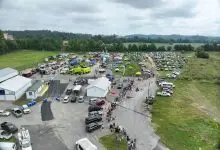Aerial view of Touch A Truck Wilkes at the Wilkes County Agricultural Fairgrounds