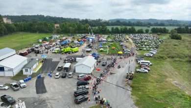 Aerial view of Touch A Truck Wilkes at the Wilkes County Agricultural Fairgrounds