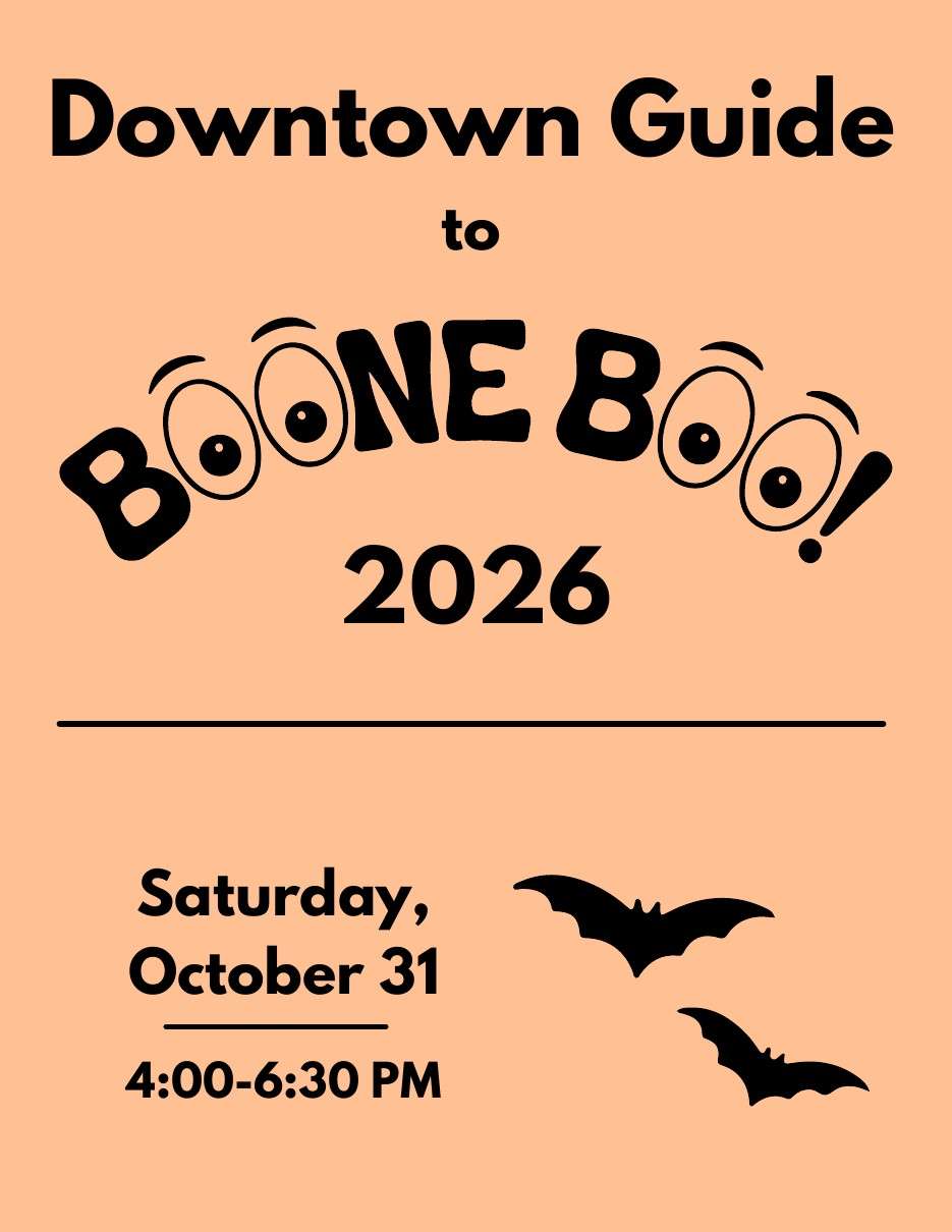 Cover of the 2026 Downtown Guide to Boone BOO