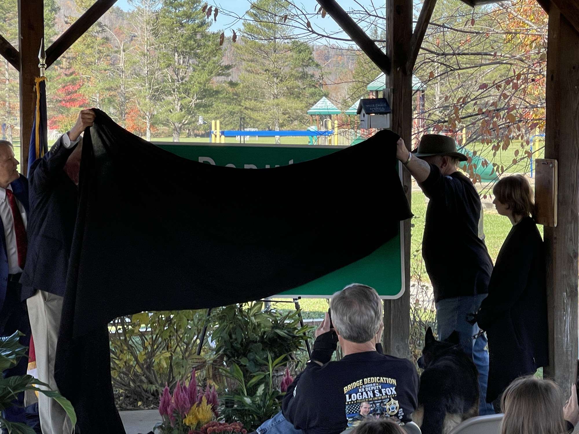 Sign being unveiled